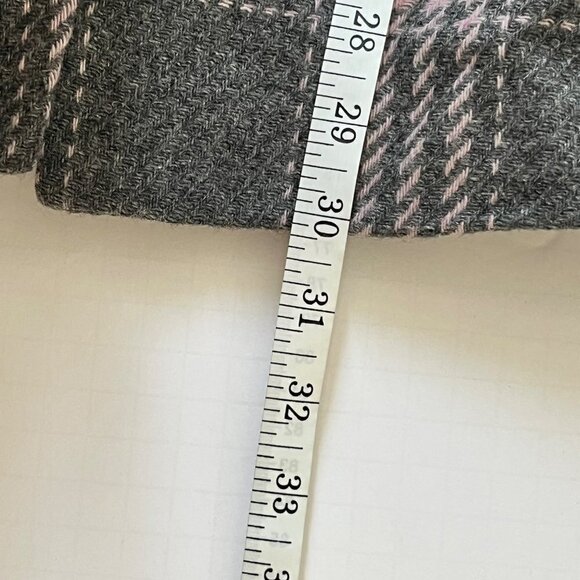Amanda Smith Grey and Pink Plaid Recycled Wool Blend Coat Women's Size 8 EUC - Picture 12 of 12